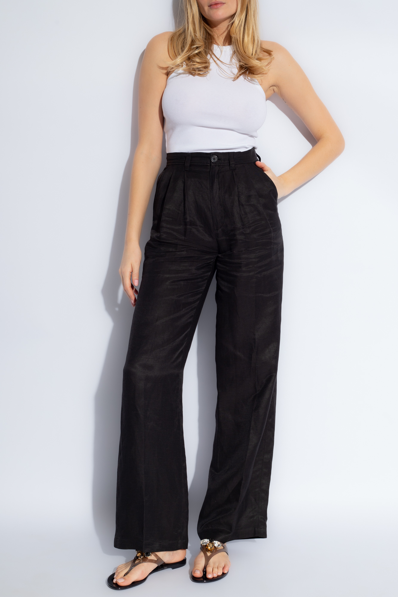 Black Carrie high waisted trousers Anine Bing Vitkac Germany